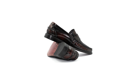 MOCASÍN FORMAL PARA HOMBRE CAMO 1212 VINO EN PIEL