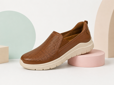 MOCASÍN CONFORT PARA DAMA FLEXI 130210 TAN