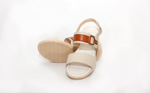 SANDALIA CASUAL PARA DAMA RELAX 127 HUESO/CAMEL