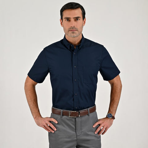 CAMISA CASUAL YALE MANGA CORTA LISA REGULAR FIT 2202