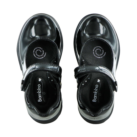 ZAPATO ESCOLAR PARA NIÑA BAMBINO A5615 CHAROL NEGRO