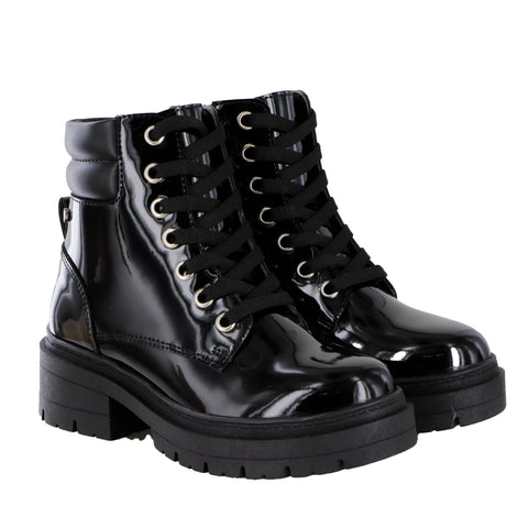BOTA CASUAL PARA NIÑA BAMBINO BM2981 CHAROL NEGRO