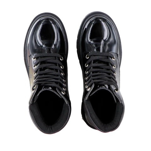 BOTA CASUAL PARA NIÑA BAMBINO BM2981 CHAROL NEGRO